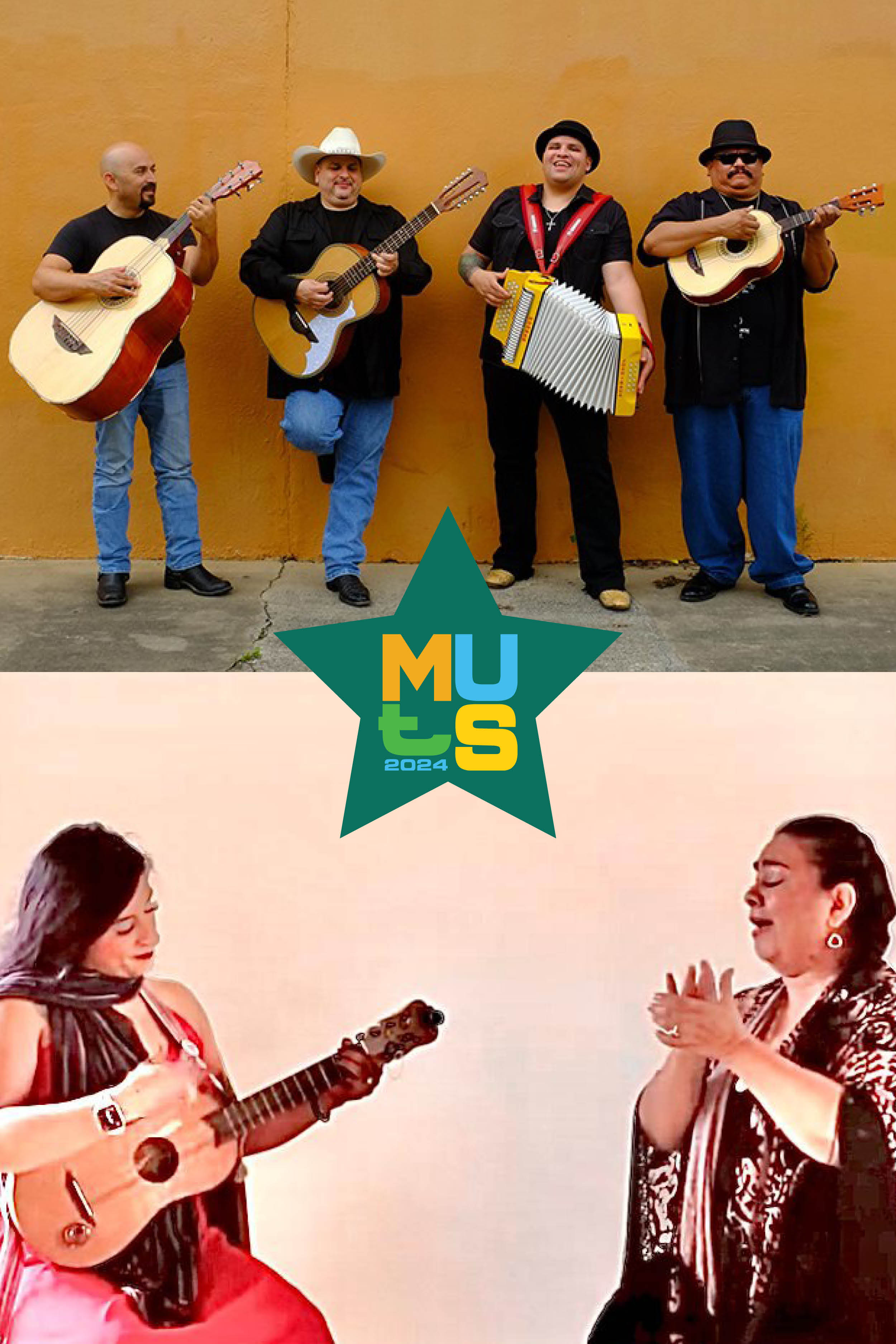 Music Under The Star promotional poster with Los Texmaniacs and openers Chayito Champion and Keli Rosa Cabunoc