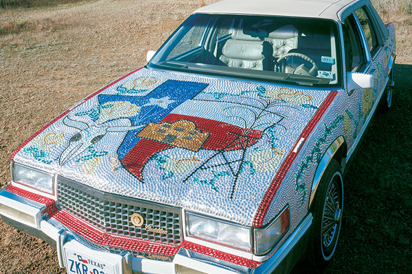 Art cars like this Cadillac are just one thing worth bragging about in this month's Twitter contest.