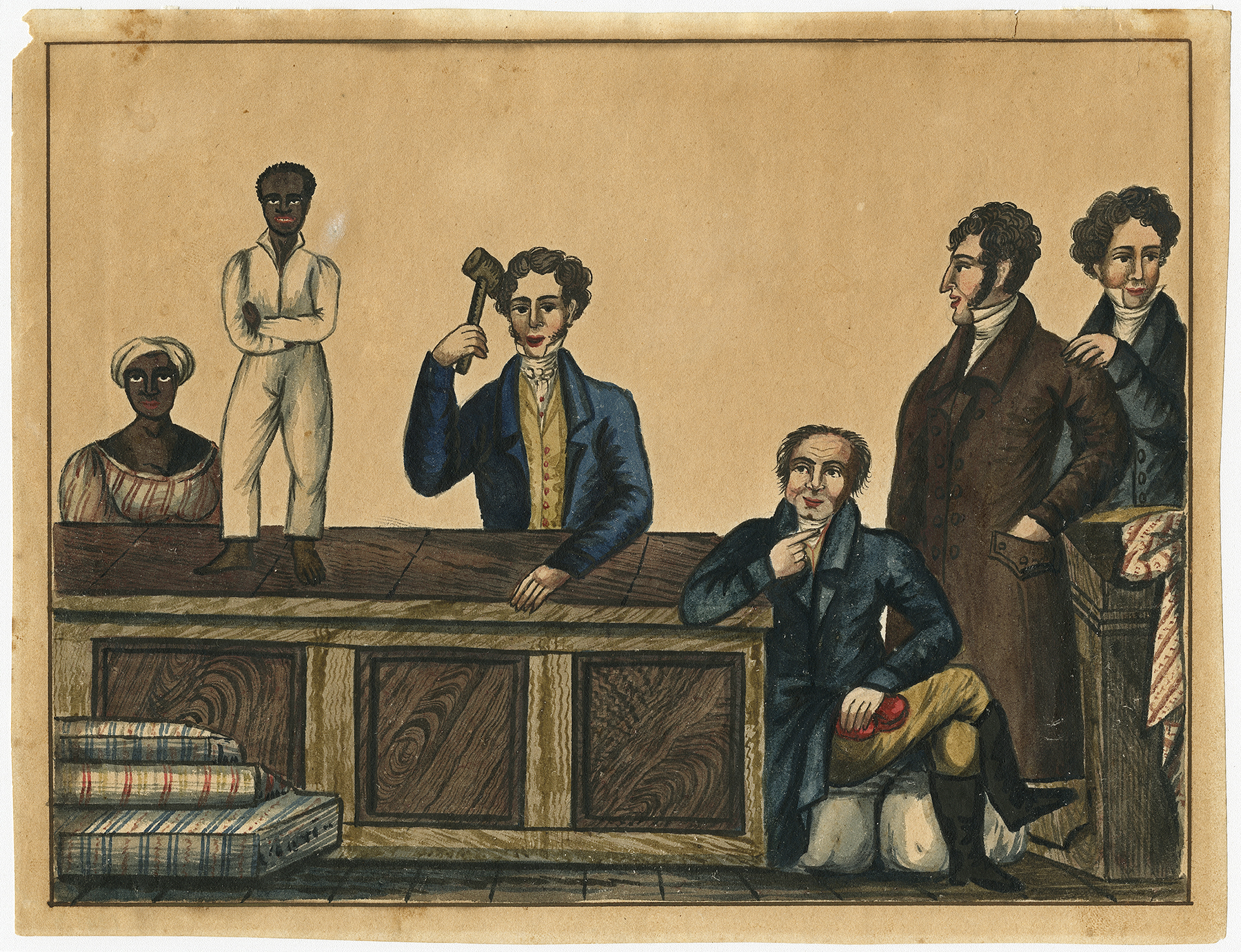 Slave Auction; ca. 1831; ink and watercolor; The Historic New Orleans Collection, 1941.3. Photograph courtesy of The Historic New Orleans Collection