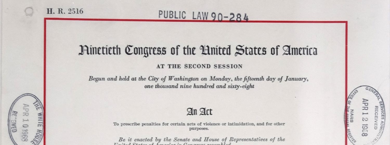 The federal civil rights act best sale of 1968 was based on the