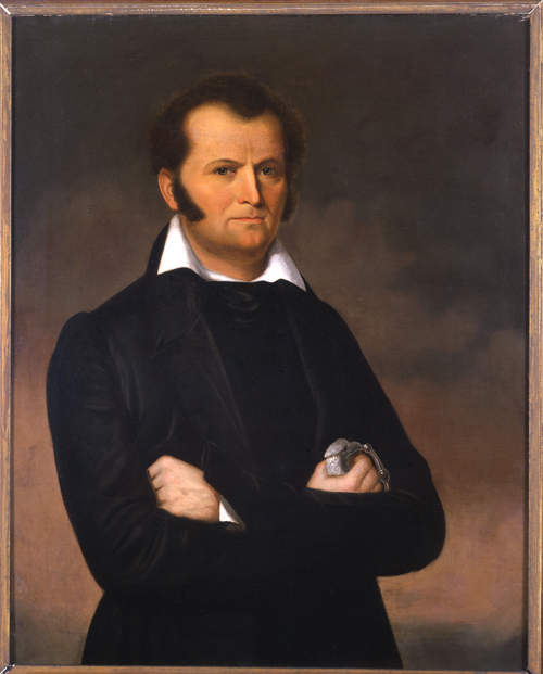 This portrait of legendary hero James Bowie hangs in the House Chamber at the Texas Capitol. 
