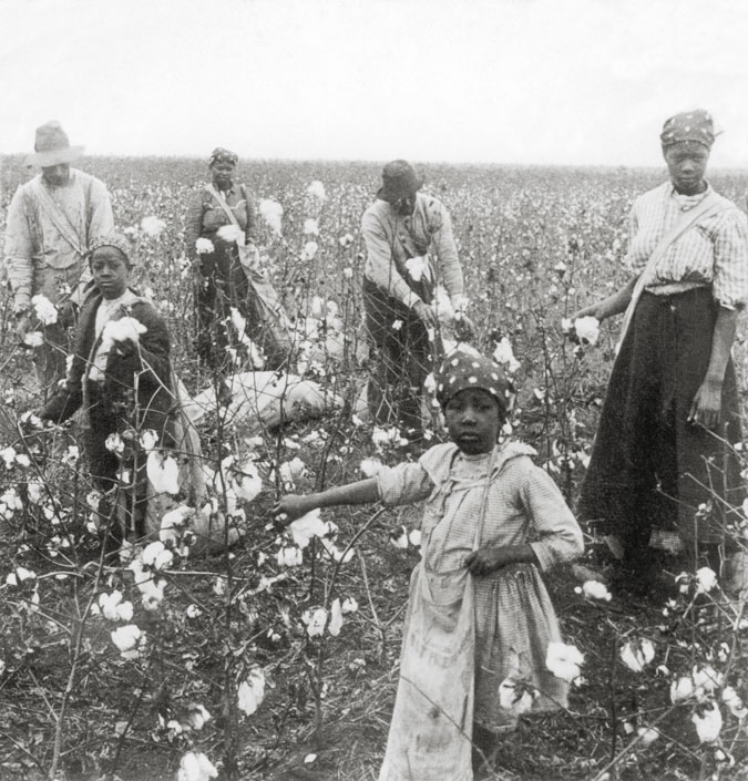 Though black Texans rejoiced at the news of their emancipation, many struggled to earn a living and care for their families after the Civil War. In addition, many could not read or write and were coerced into becoming sharecroppers, or farm tenants. This meant that they rented land from landowners, and paid for the land and their expenses with crops, which kept many African Americans at the time in a cycle of debt and poverty. This image shows a group of black sharecroppers in the early twentieth century. Image courtesy Briscoe Center for American History, University of Texas at Austin