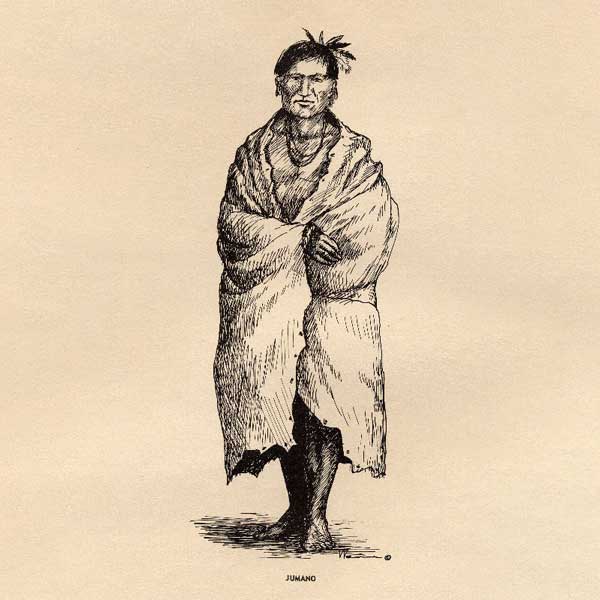 The Jumano were renowned for their trading and language skills. In time, these expert traders helped establish trade routes as well as diplomatic relationships among American Indians, the Spanish, and the French. Jumano, Drawing by Frank Weir
