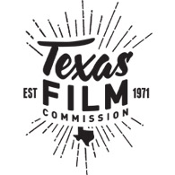 black logo, "Texas FILM COMMISSION, EST 1971"