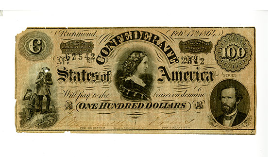 6 Large CONFEDERATE $100 Dollar Bill Paper Money Note CIVIL WAR CSA FACSIMILE