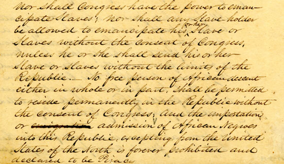 Republic Of Texas Draft Constitution Bullock Texas State History