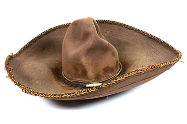 Brown Sombrero worn by Willie Nelson in <i>Barbarosa</i>, 1980.