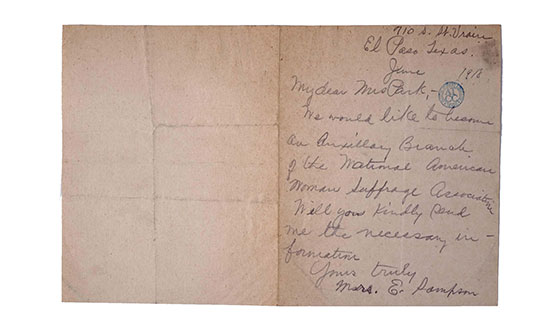 Letters regarding African American suffrage organization