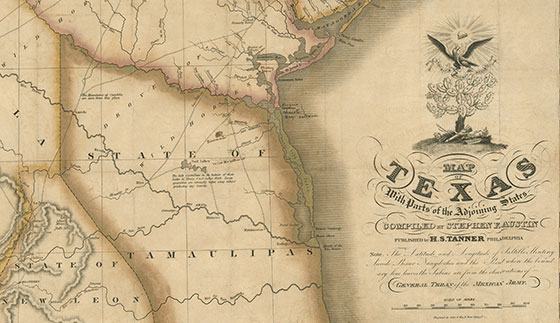 Stephen F Austin Colony Map Stephen Austin's Maps Of Texas | Bullock Texas State History Museum