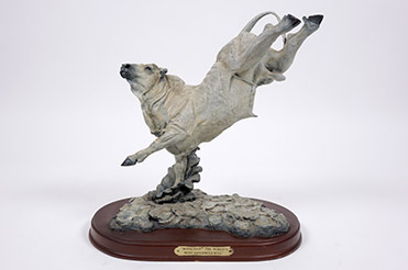 Sculpture of Bodacious, legendary rodeo bull from Texas