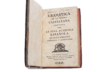 Stephen F. Austin's open Spanish grammar book, the title page reads "GRAMATICA CASTELLANA"