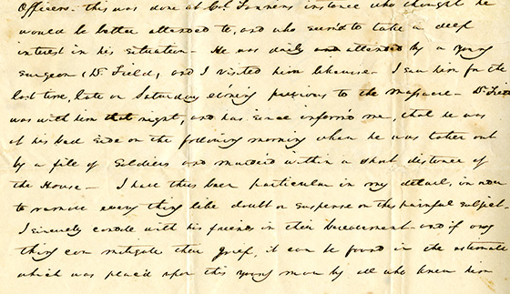 letter confirming death of solider at goliad bullock texas state death letter