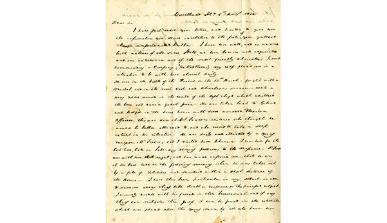 letter confirming death of solider at goliad bullock texas state death letter