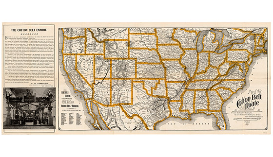 Map of the Cotton Belt Route  Bullock Texas State History Museum