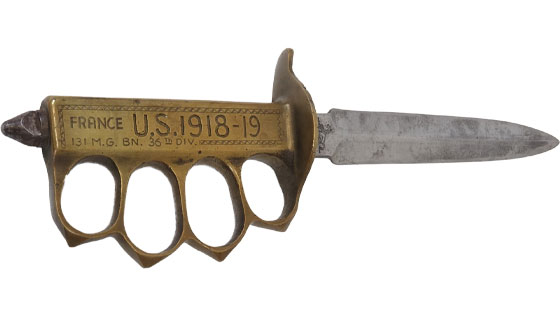 U.S. 1918 Brass Knuckle Trench Knife-2F2-SI17858