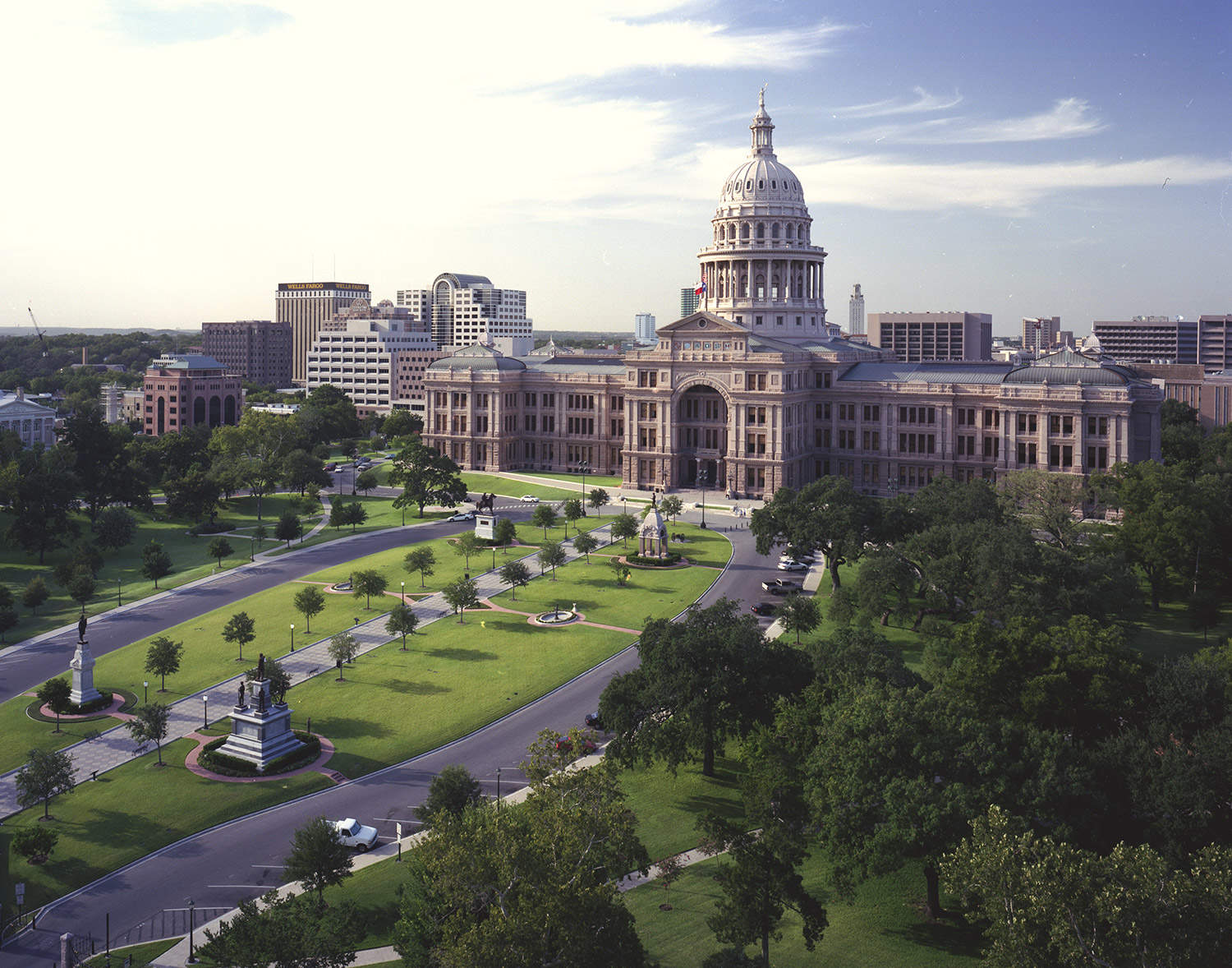 22 acres of building and monuments. 