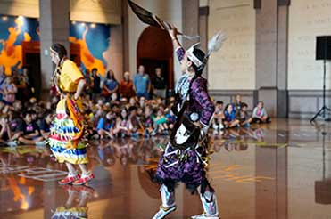 woman doing a traditional dance at American Indian Heritage Day at the Bullock Museum