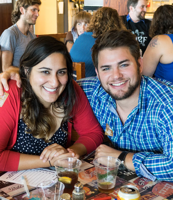 Man and woman participating in trivia contest