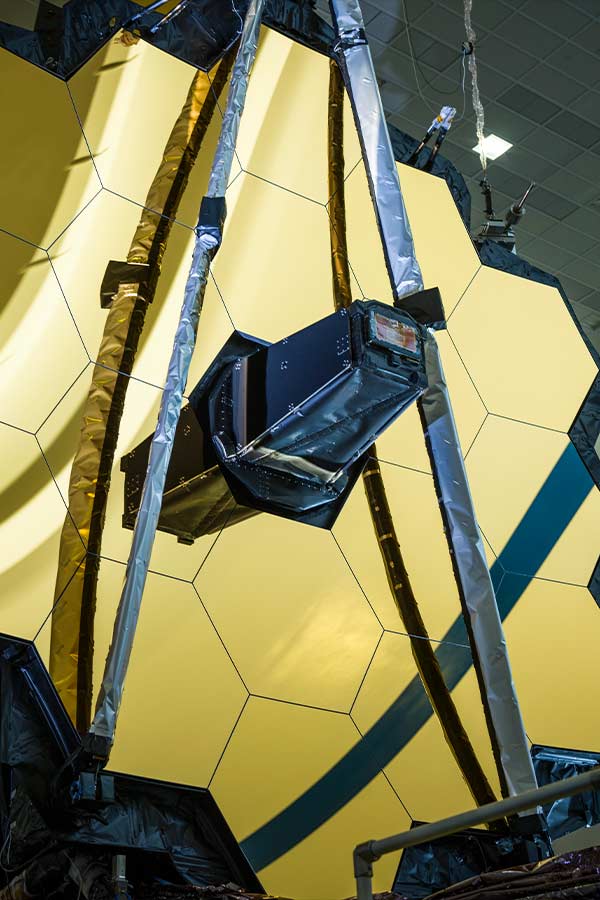Webb Telescope made up of yellow hexagons