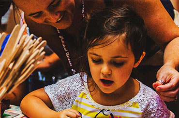 Young girl painting