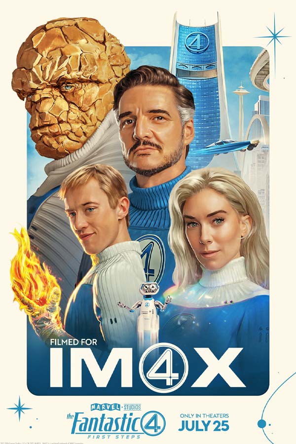 film poster for "The Fantastic Four: First Steps"