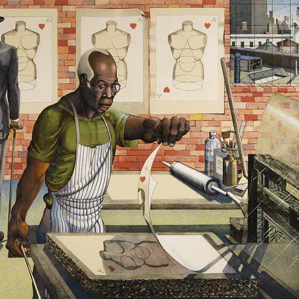 Blackburn, 2002; color lithograph by Ron Adams (born 1934). Courtesy Landau Traveling Exhibitions