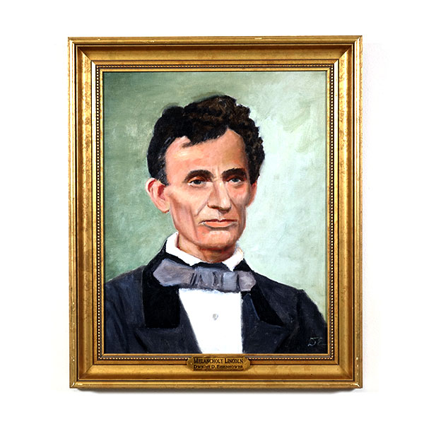 Melancholy Lincoln, ca. 1955. Oil on canvas by Dwight D. Eisenhower. 