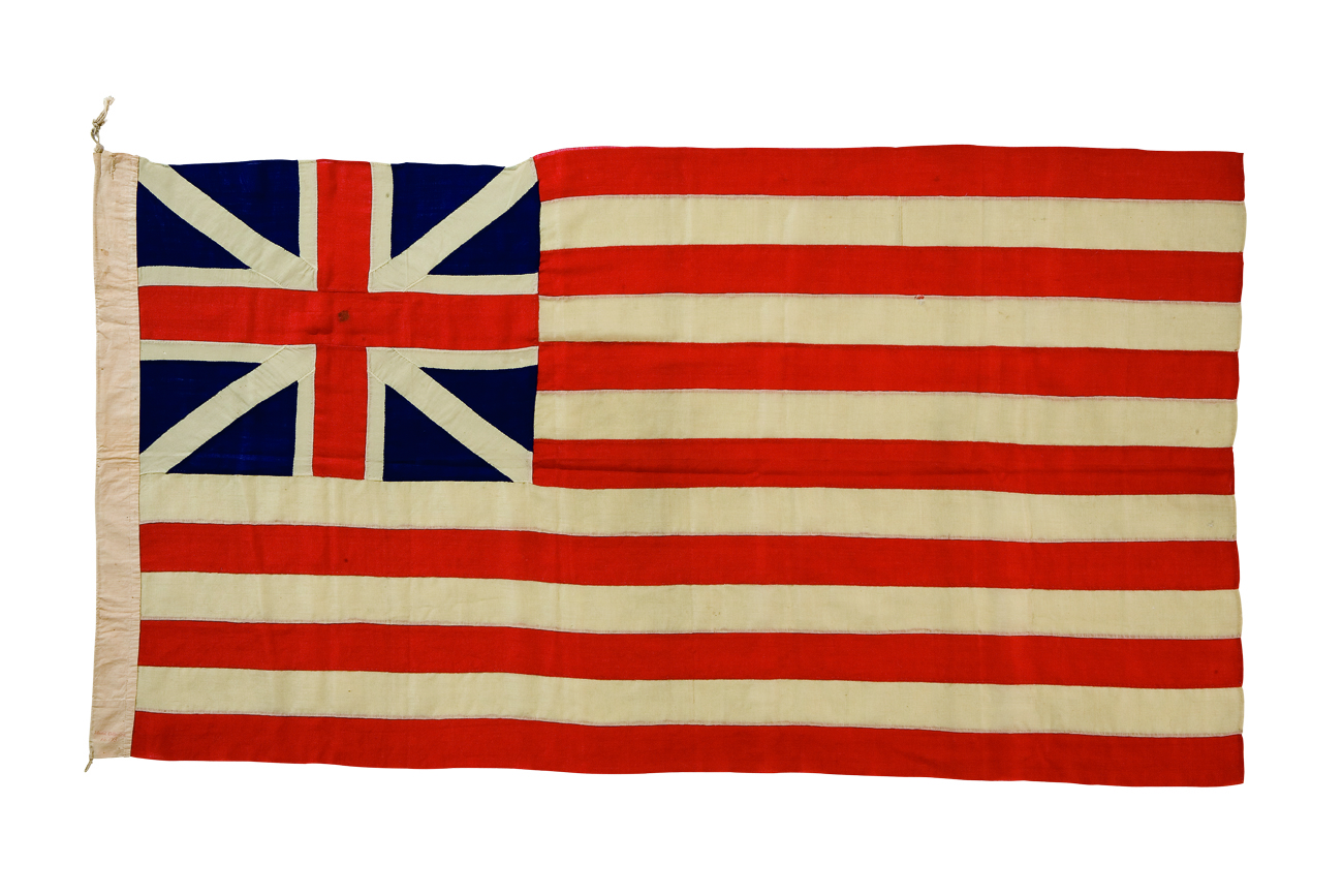 Also known as the Continental Colours or Great Union Flag, this flag was made in 1876 to commemorate the American Centennial. The Grand Union was used in the early stages of the American Revolution.