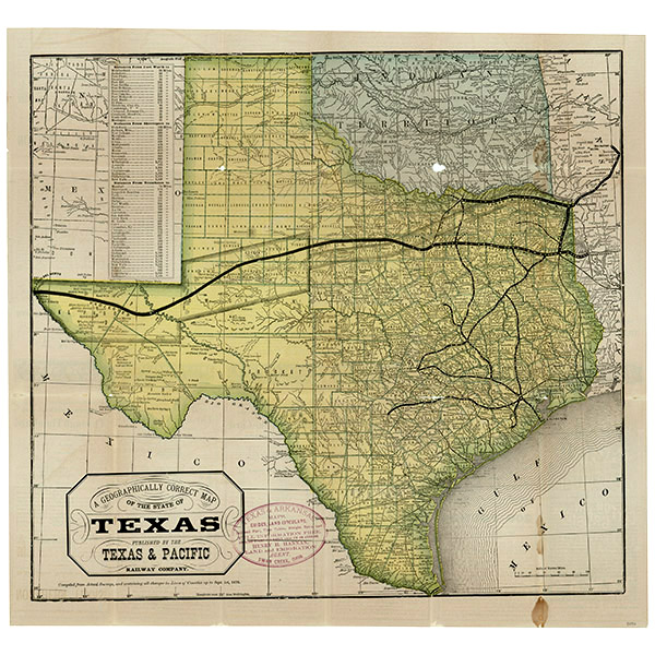 A geographically correct map of the state of Texas