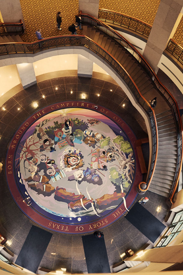 Campfires of History Terrazzo in Bullock Museum Grand Lobby