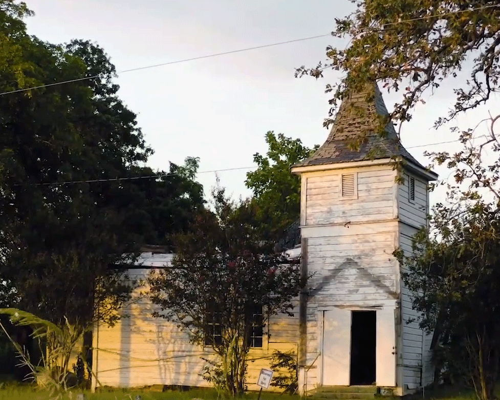 The 115-year-old Dabney Hill Missionary Baptist Church in Burleson County, Texas.