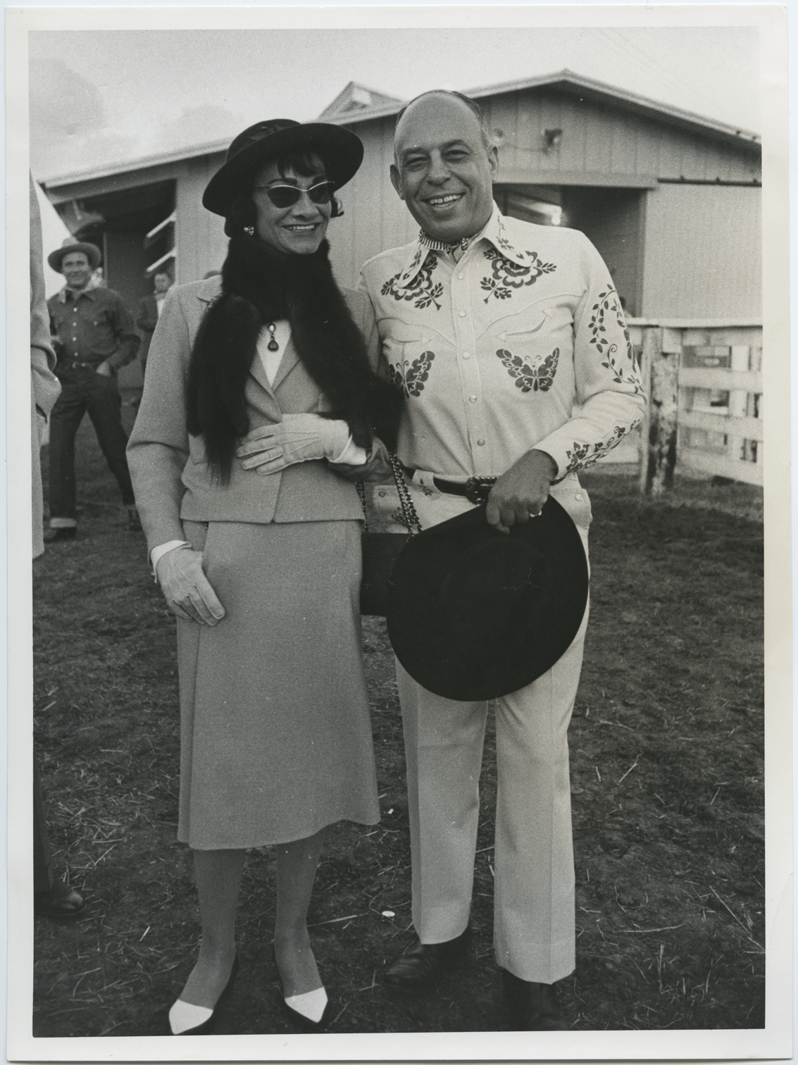 Coco Chanel and Stanley Marcus at the Marcus Western Party in 1957. Courtesy DeGolyer Library, Southern Methodist University, Stanley Marcus Papers.