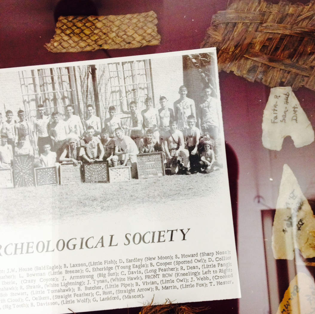 Arrowheads and the Archeological Society photo on display at the Wade House Memorial Museum