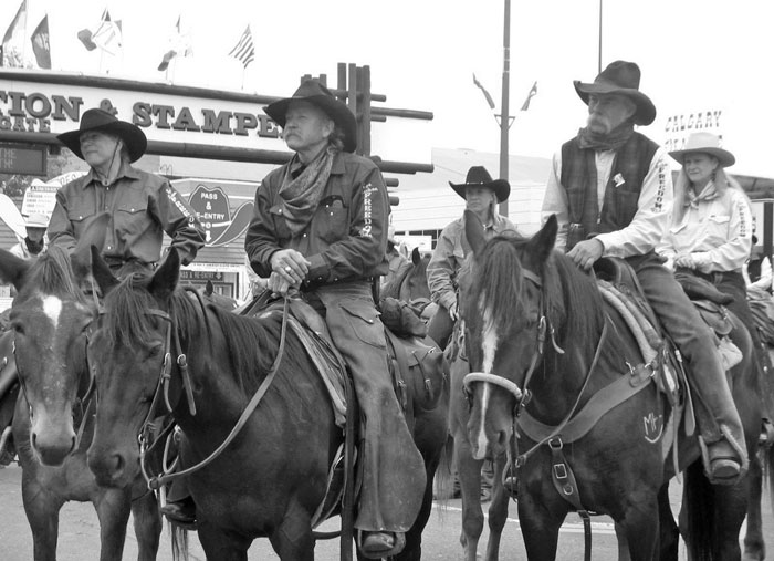 Riding into Stampede Park , Calgary.