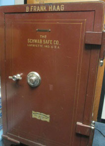 Mr. Haag's law office safe.
