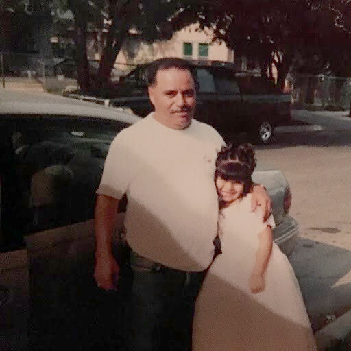 The author with her step-dad, Margarito Medrano 