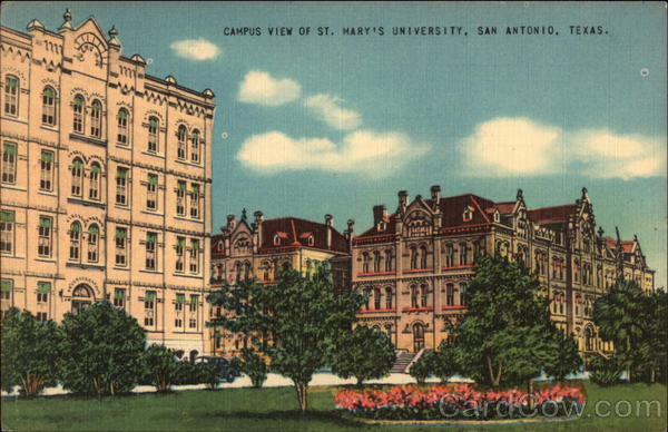 Postcard showing the campus of St Mary's University.